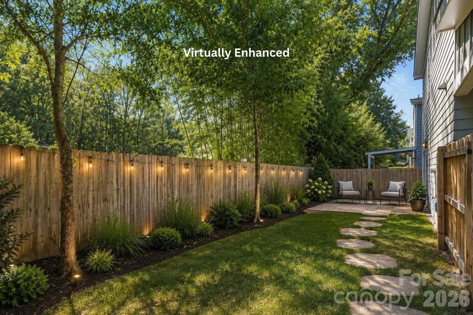 Backyard Virtually Enhanced - 1522 Wembley Drive, Charlotte