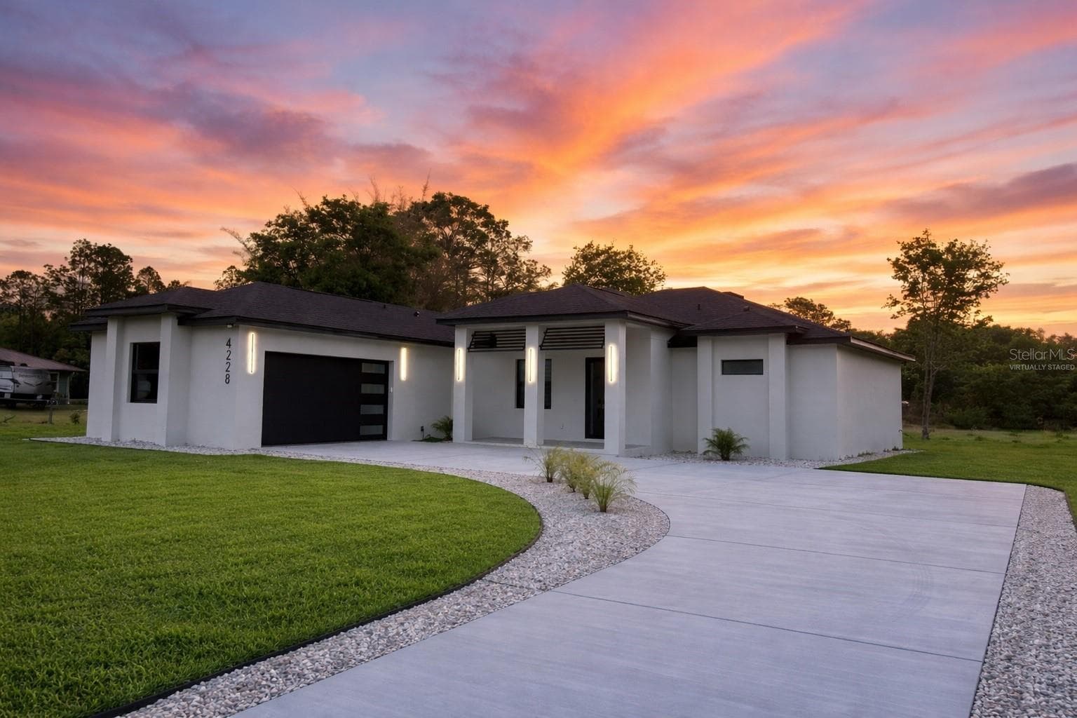 Facade Virtually Staged - 4228 FOXWOOD BLVD, WESLEY CHAPEL