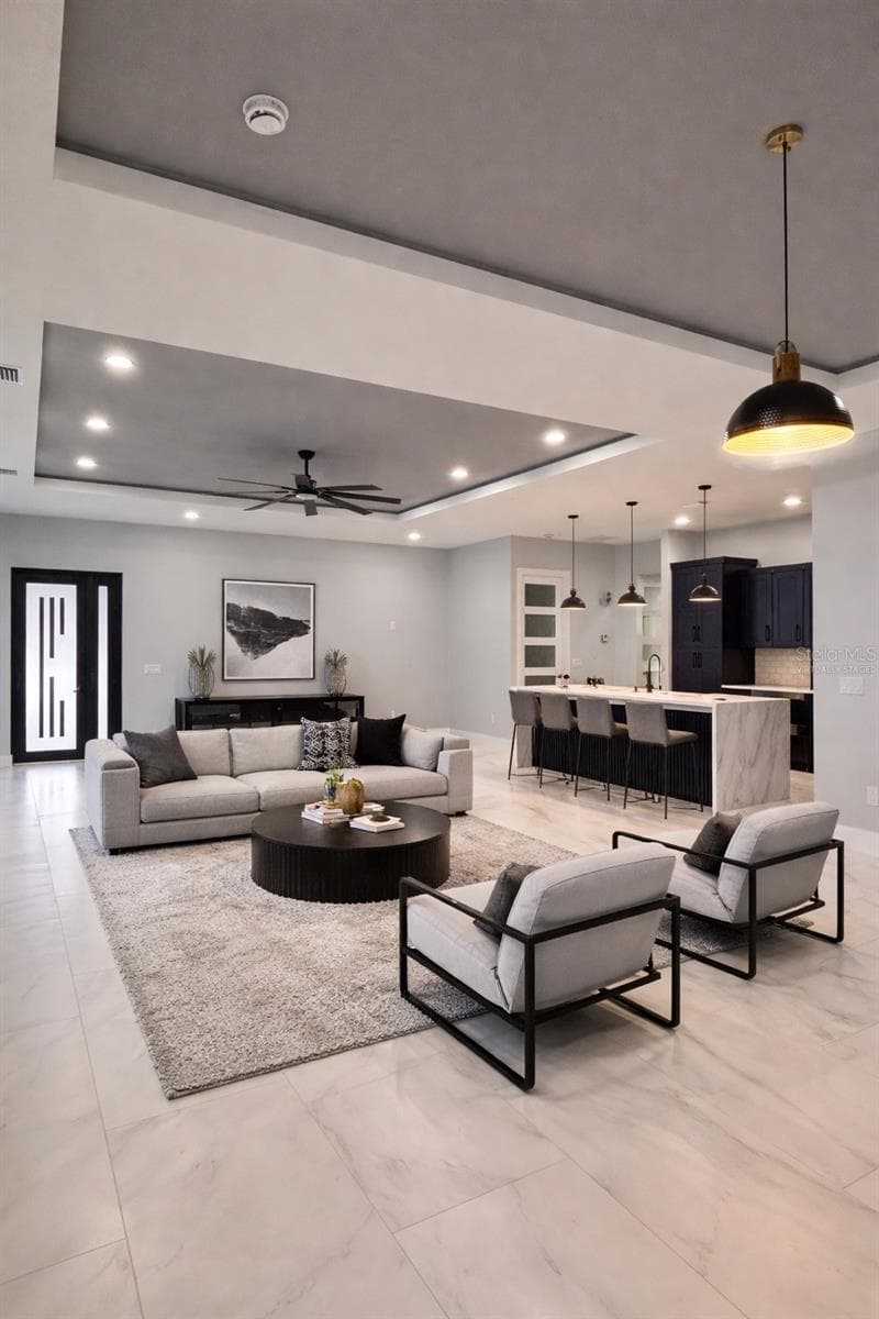 Living room Virtually Staged - 4228 FOXWOOD BLVD, WESLEY CHAPEL