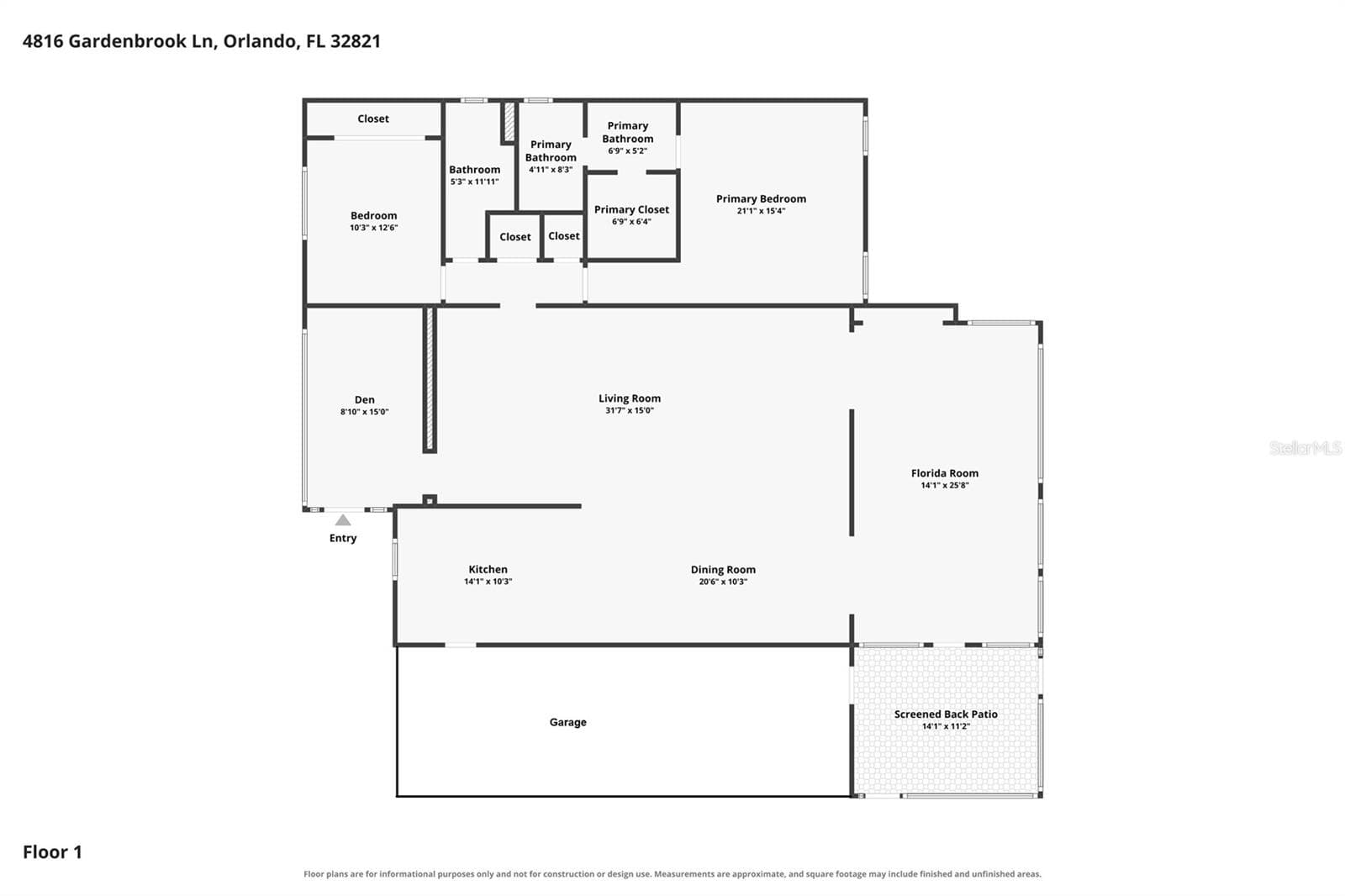 Floorplan - 4816 GARDENBROOK LN, ORLANDO
