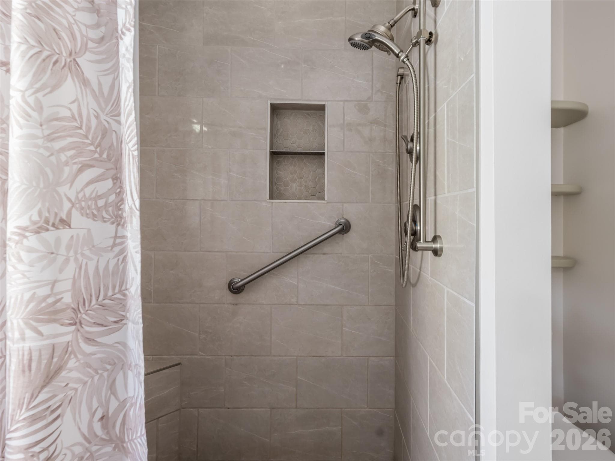 Quality tiled shower in guest bath. - 1 Morris Drive, Weaverville