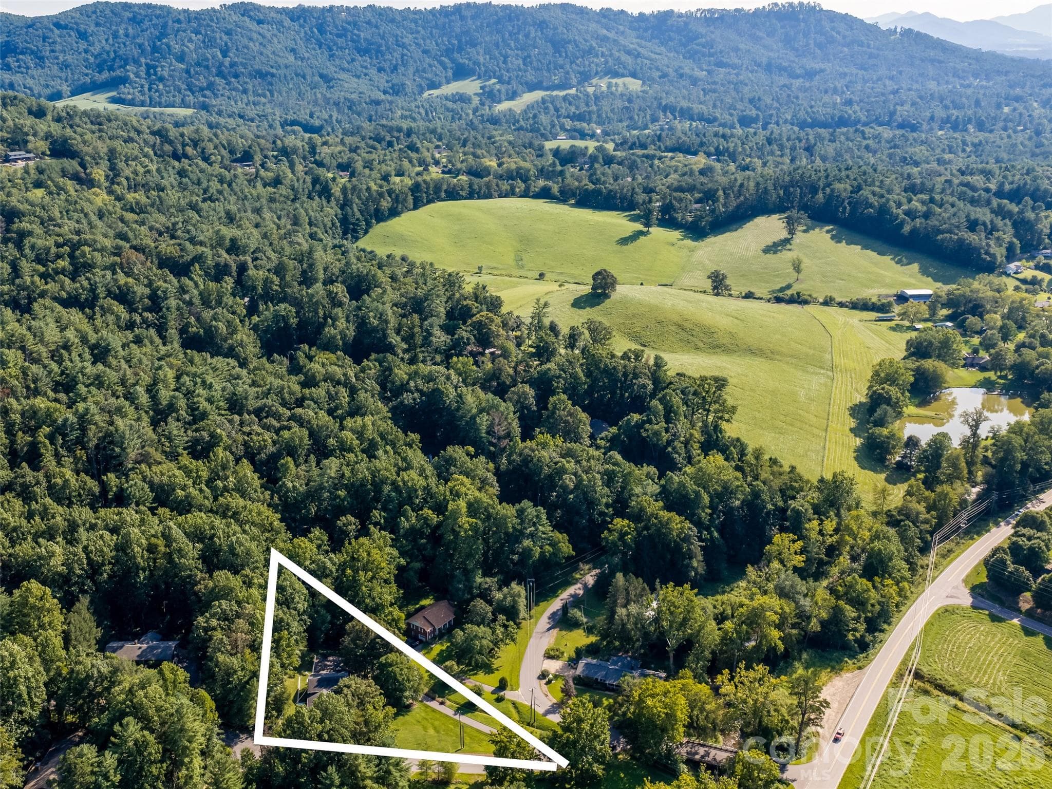 Partial aerial of lot lines. - 1 Morris Drive, Weaverville