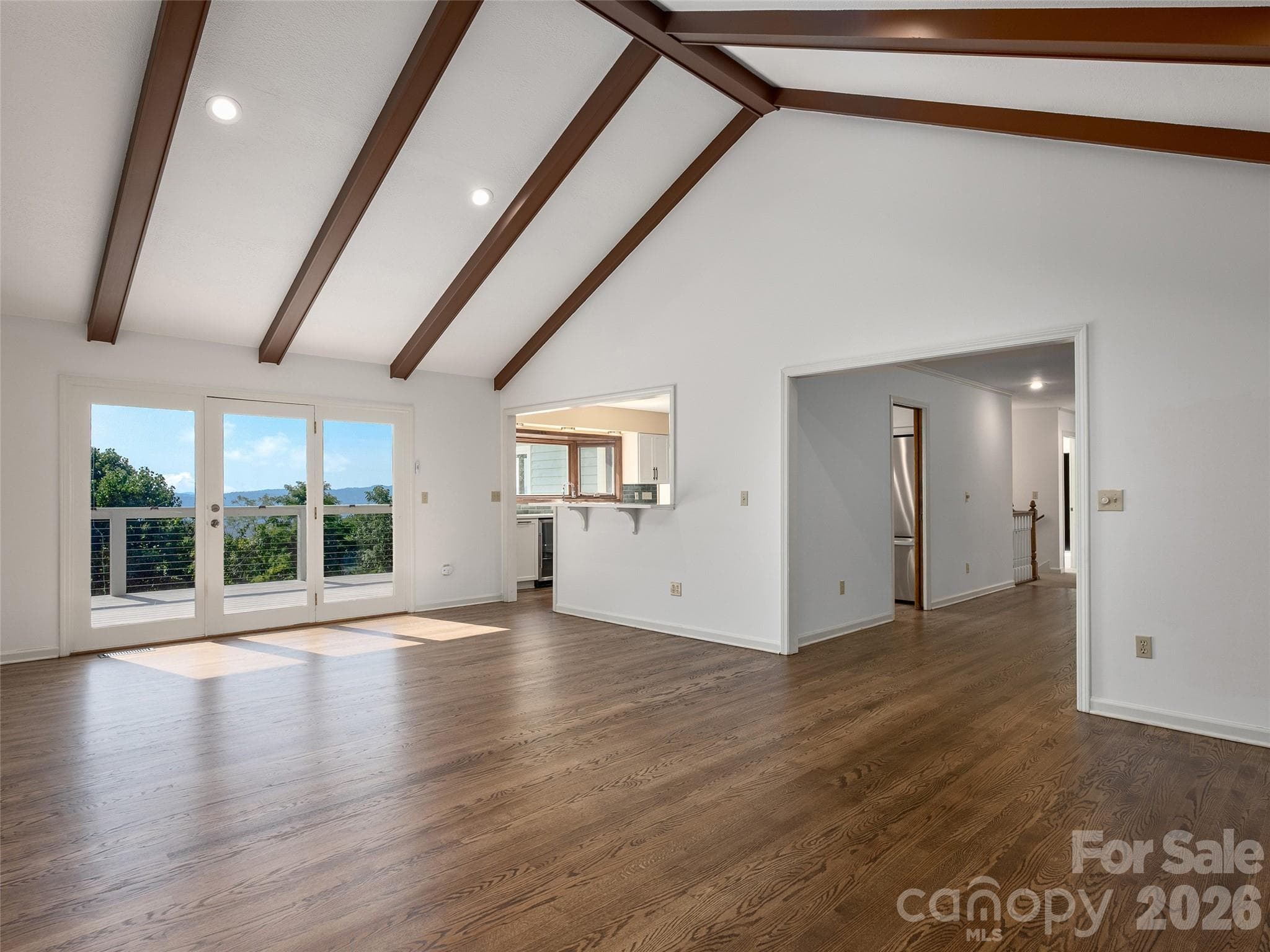 Light filled family room with long range mountain views - 288 Roberts Drive, Laurel Park