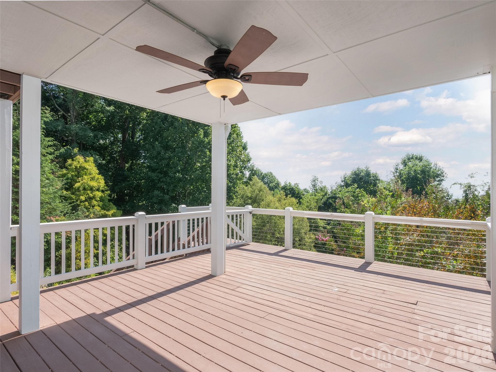 Lower level deck with overhang for those sunny or rainy days - 288 Roberts Drive, Laurel Park