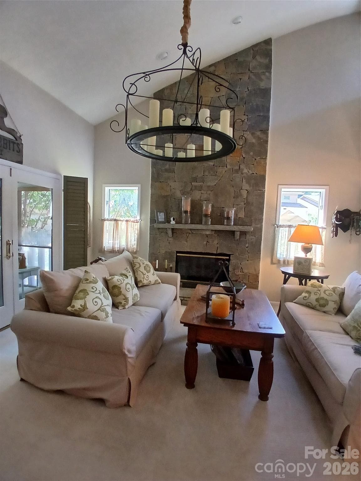 Living room and fpls. - 304 red oak Drive, Hendersonville