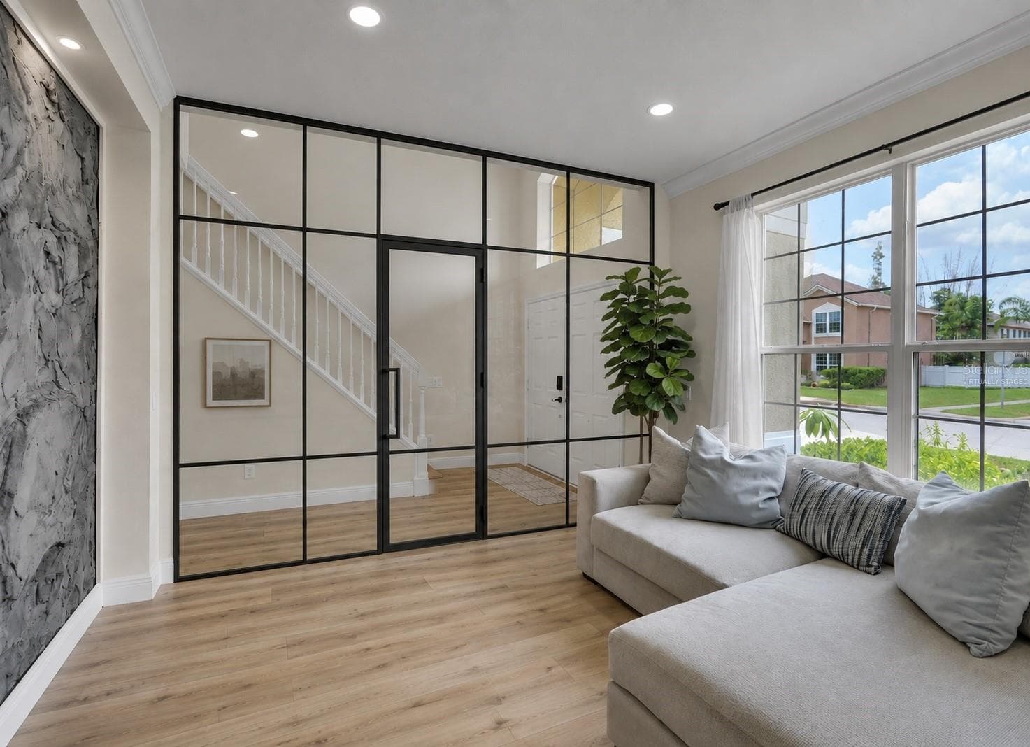 virtually staged front room to show an option to have it enclosed to use as an office space. - 1250 LORETTO CIR, ODESSA