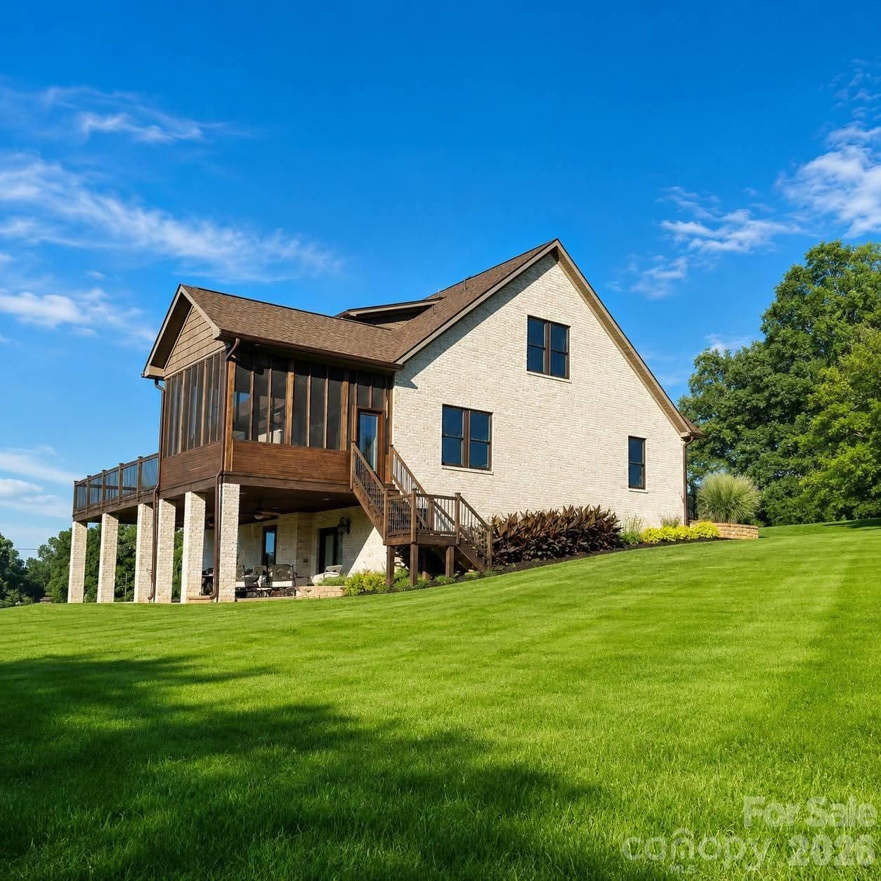 Side View of Home with Full Walk out Basement and private porch - 3233 Hahn Scott Road, Mount Pleasant