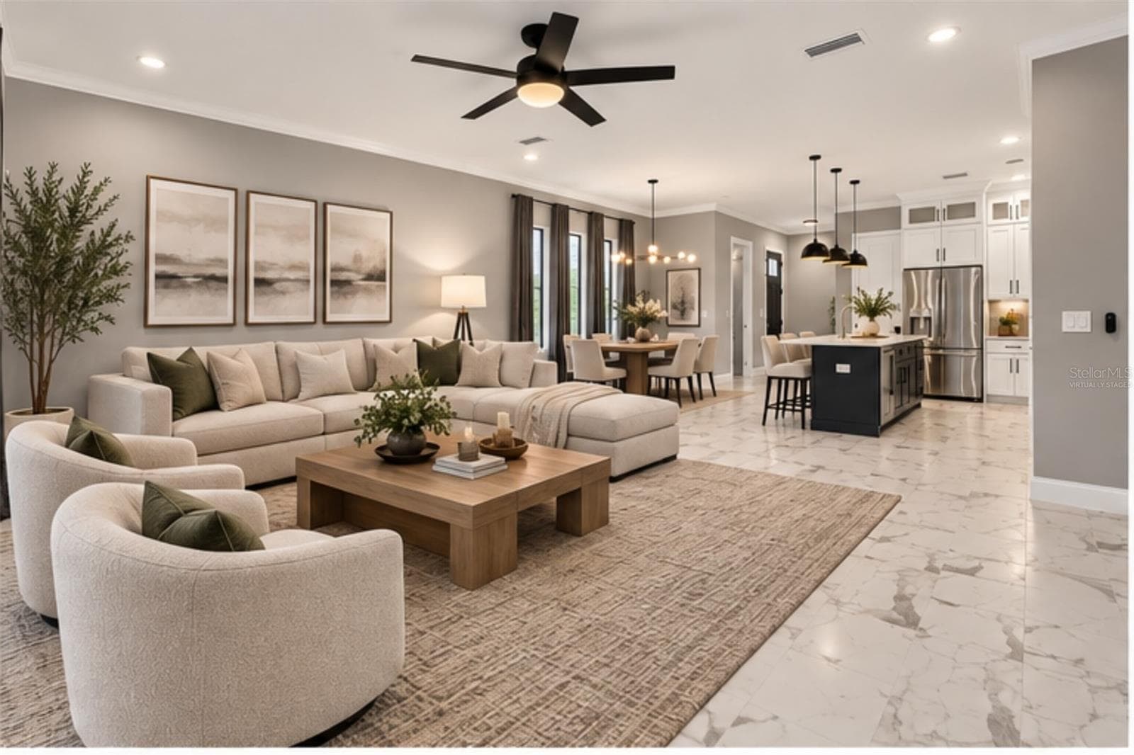 Virtually Staged - Living Room - 2501 W NORTH A ST #B, TAMPA
