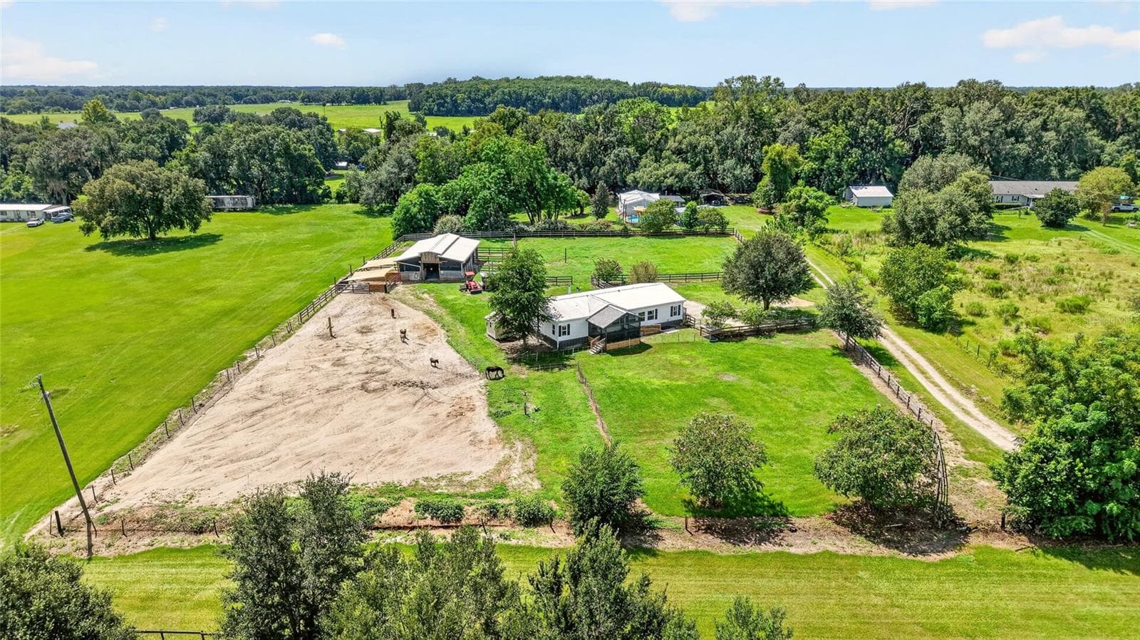 Aerial with DRY LOT or an Arena - 4256 SE 150TH ST, SUMMERFIELD