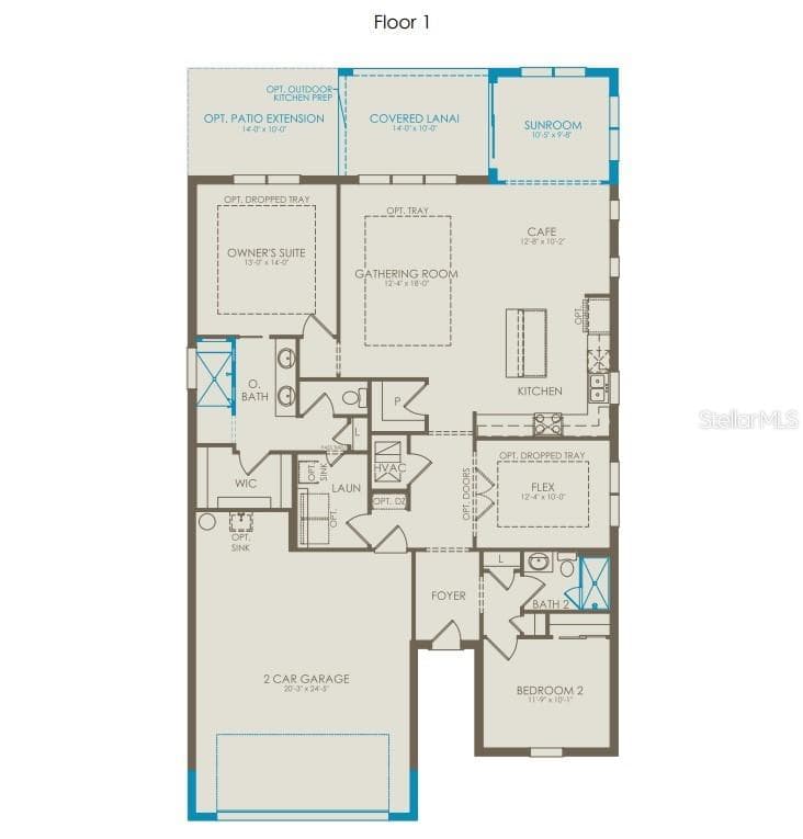 Floor Plan - Floor One - 9166 PACIFIC PALMS AVENUE, MELBOURNE