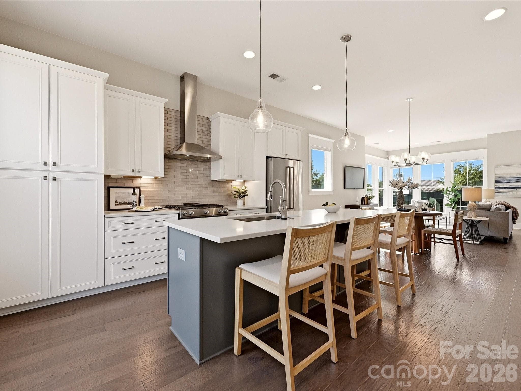 Spacious kitchen with large island - 1107 Reece Road, Charlotte