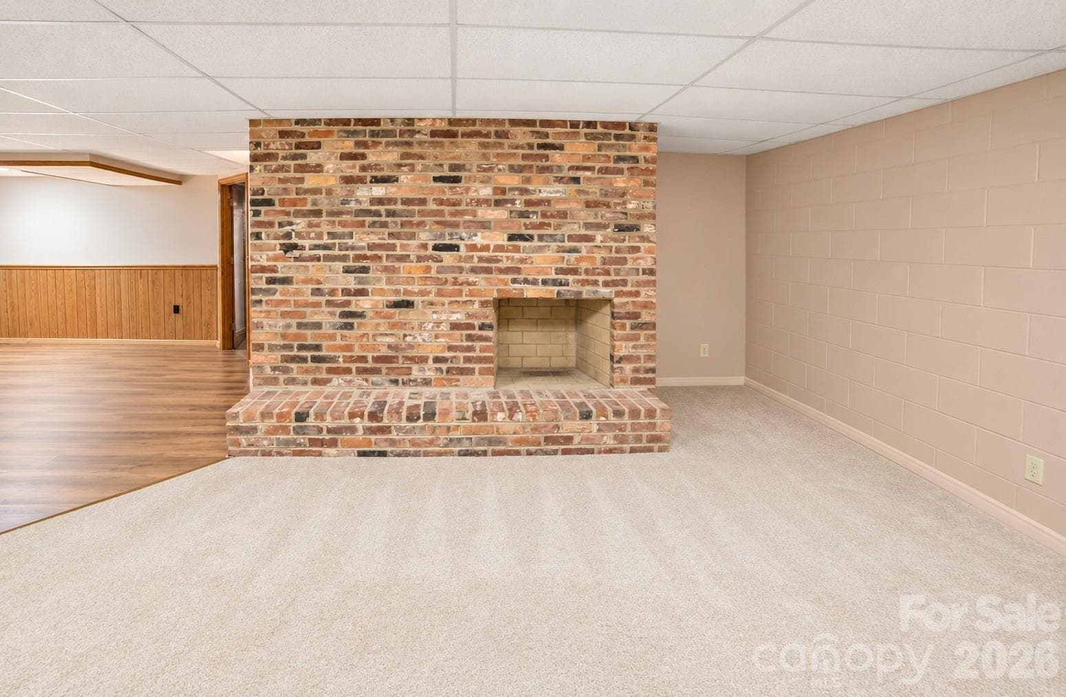 Lower Level Den w/Brick FP - 1368 Cajah Mountain Road, Hudson