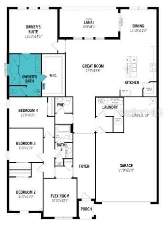 Waterbrooke Lot 1088 Floorplan (w Super Shower upgrade) - 2807 SWEET ACACIA DR, CLERMONT