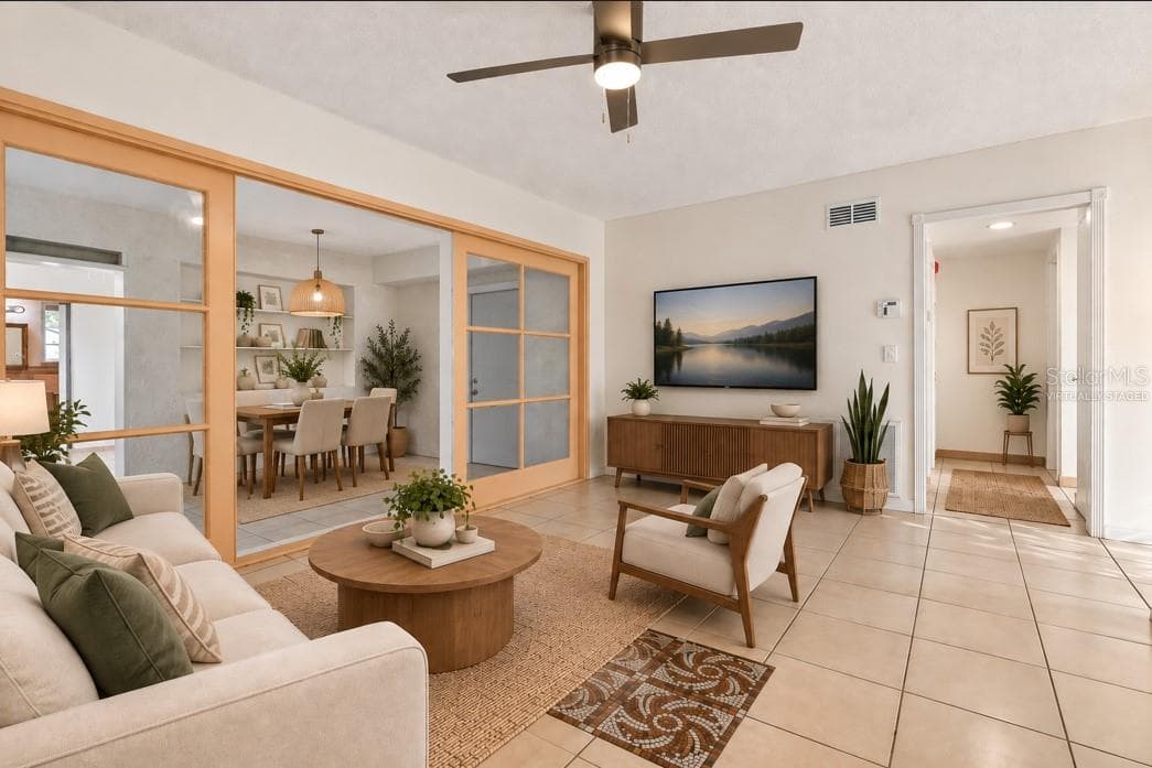 virtually staged living area - 208 PALMYRA DR, ORLANDO