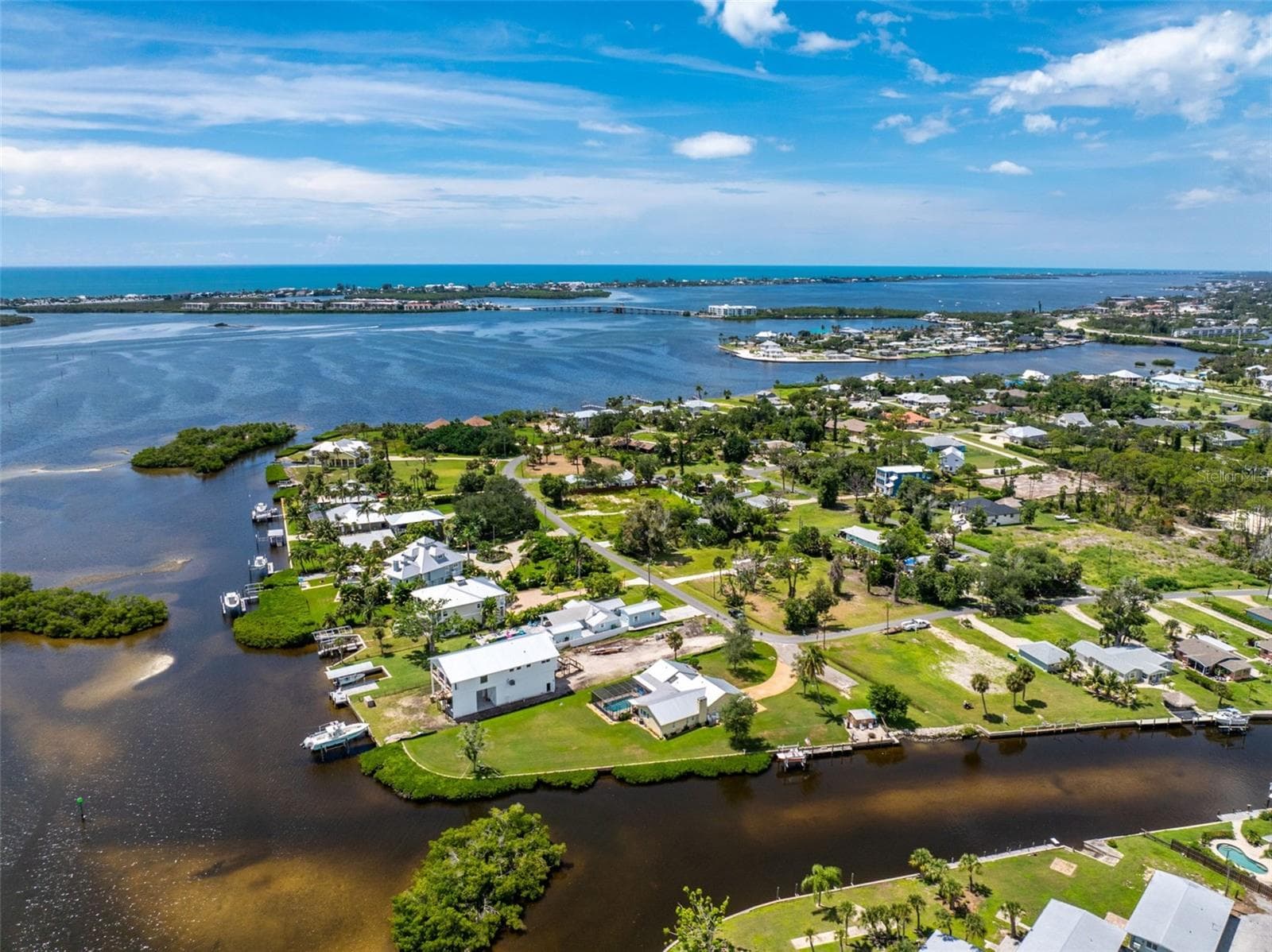 Aerial of Lemon Bay, Englewood Beach, and Gulf - 1741 WINSTAN AVE, ENGLEWOOD