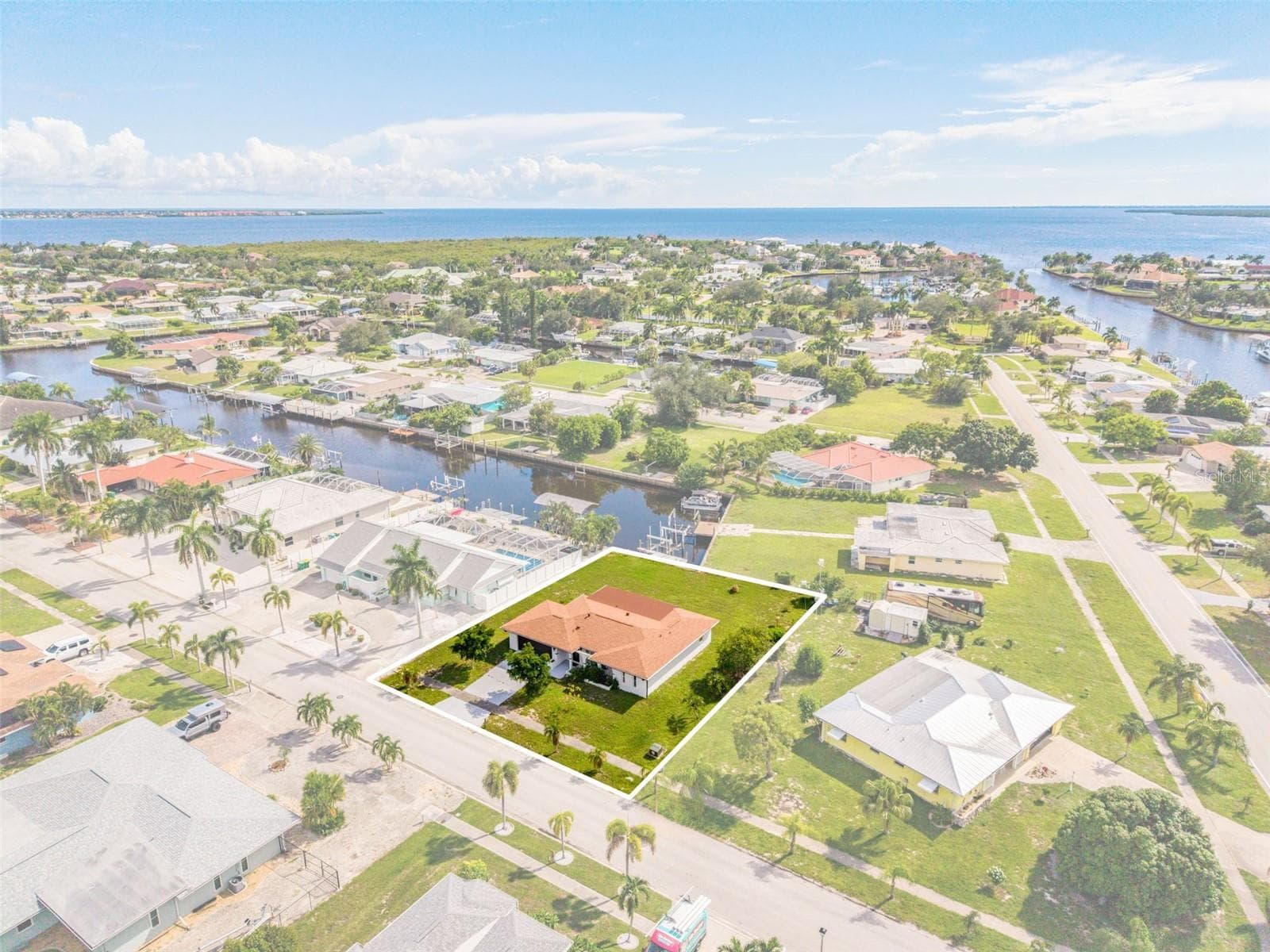 Aerial View Highlighting the Homes Charming Location - 155 MORGAN LN SE, PORT CHARLOTTE