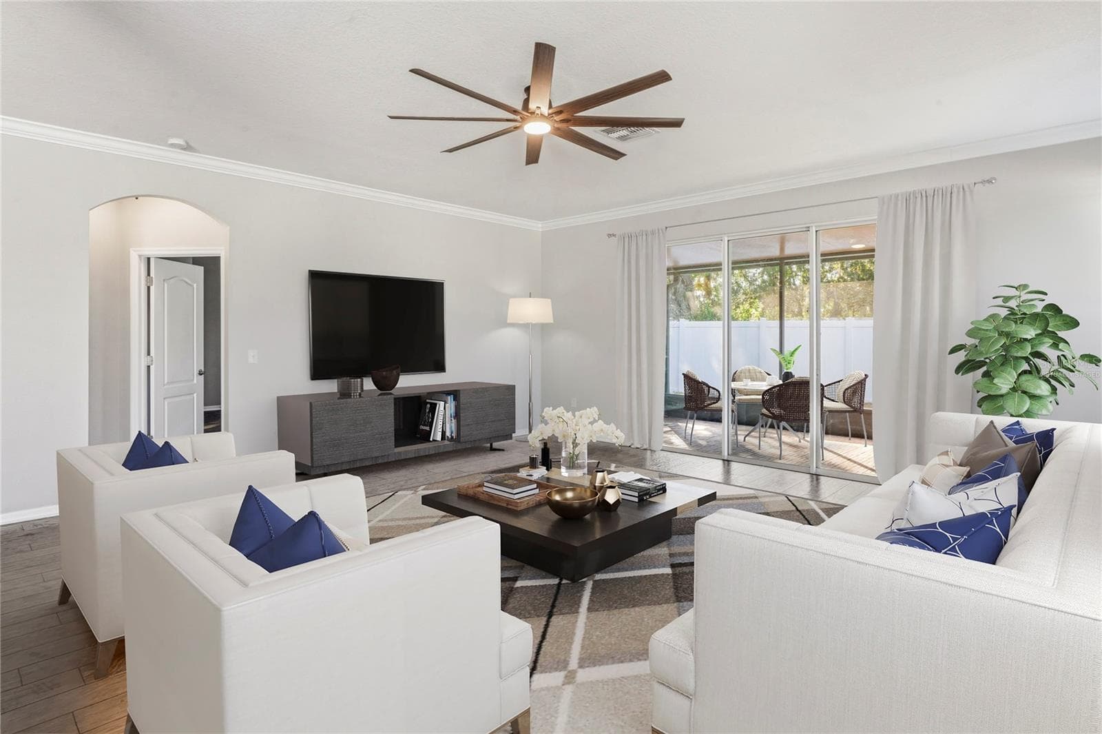 Virtually Staged-Family room - 9835 BOWDEN MILL CT, LAND O LAKES
