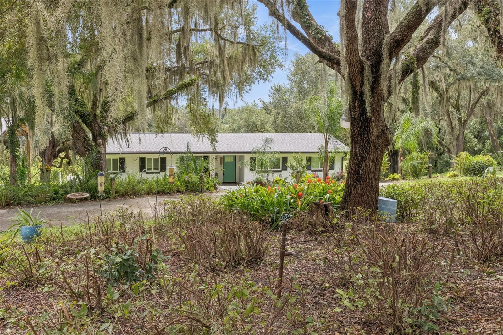 Charming curb appeal nestled beneath majestic live oaks draped in Spanish moss, this lovingly renovated home is ready to welcome you. - 1476 SPRING LAKE RD, FRUITLAND PARK