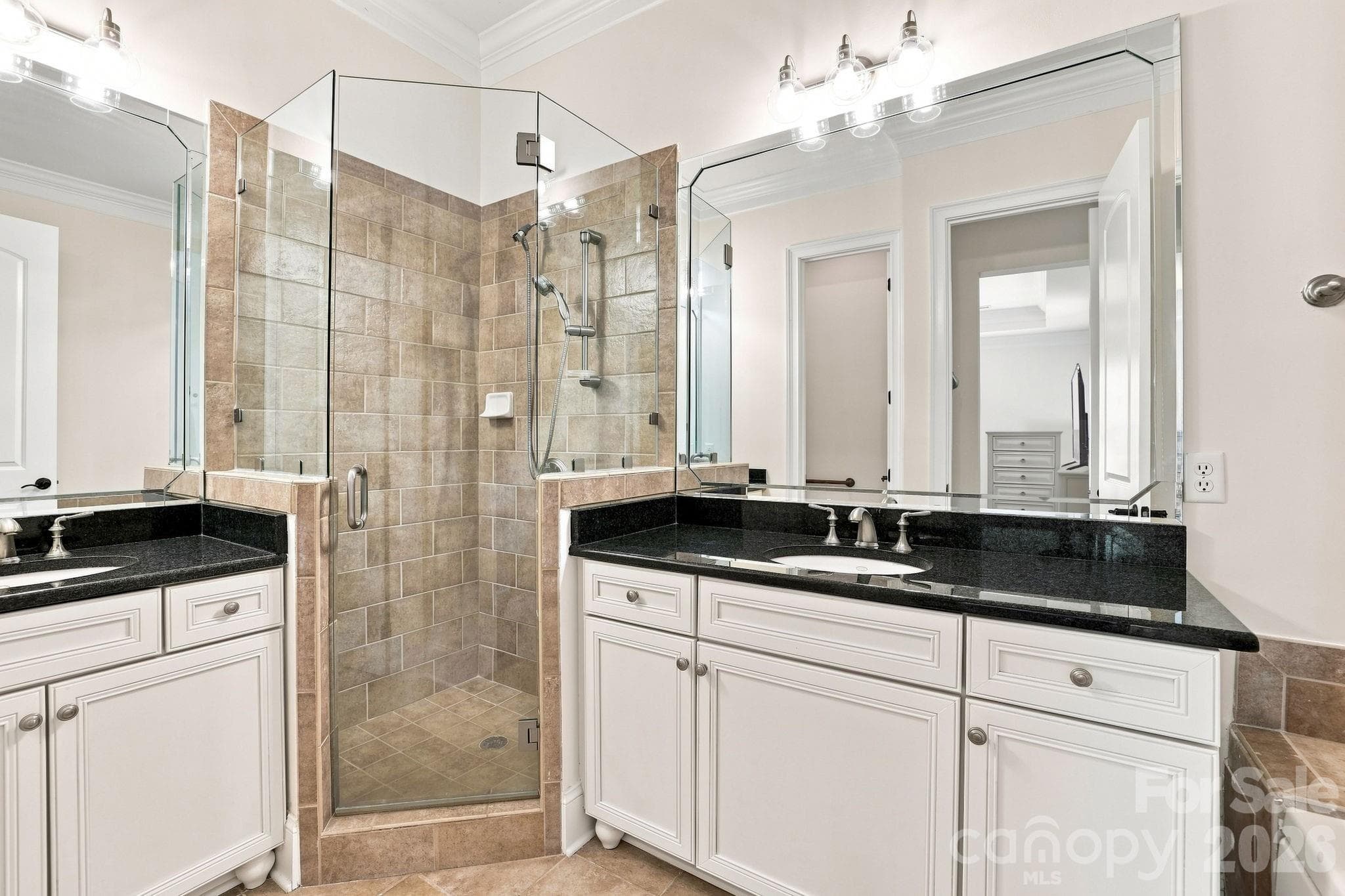 First floor primary bath - 6831 Louisburg Square Lane, Charlotte