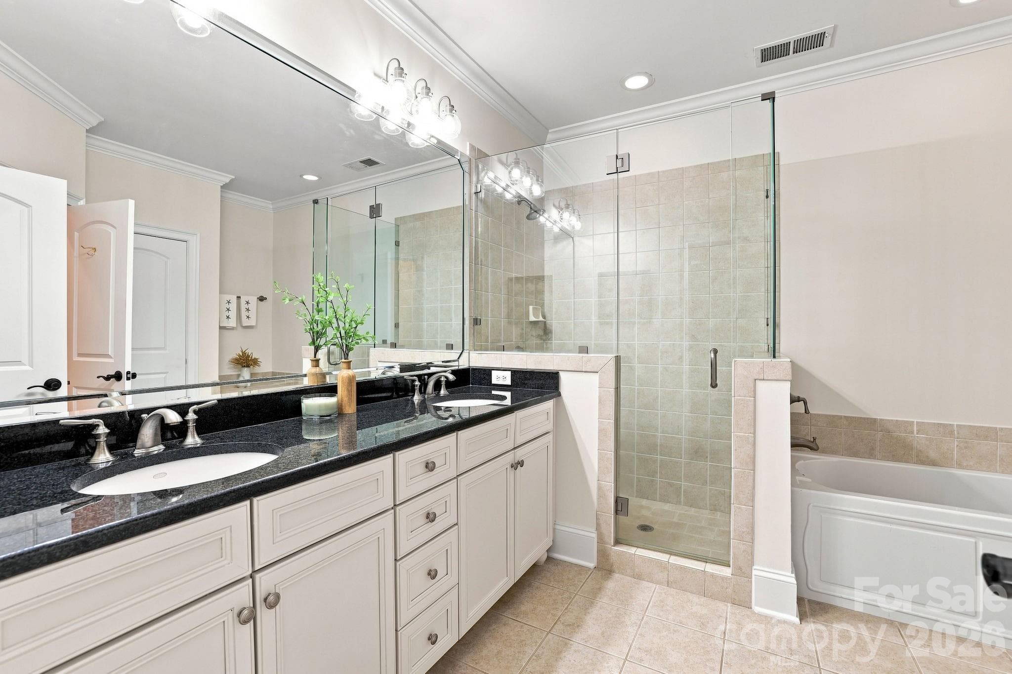 Upstairs primary bath - 6831 Louisburg Square Lane, Charlotte
