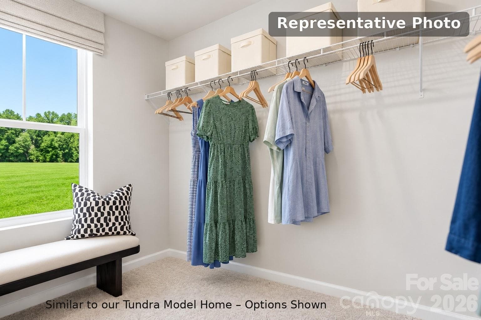 Rendering of Large Owner's Closet with Window - 6617 Fire Lily Lane, Charlotte