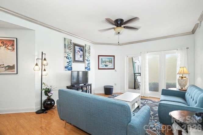 Family room leading to balcony - 401 N Church Street, Charlotte