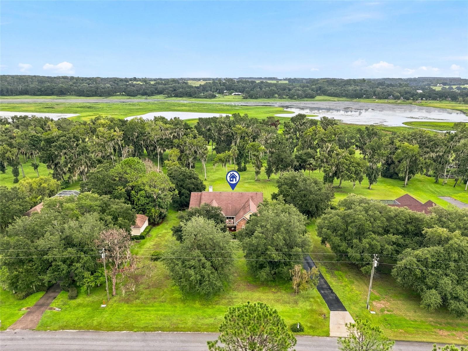 Drone View from Front - 18350 HANCOCK BLUFF RD, DADE CITY