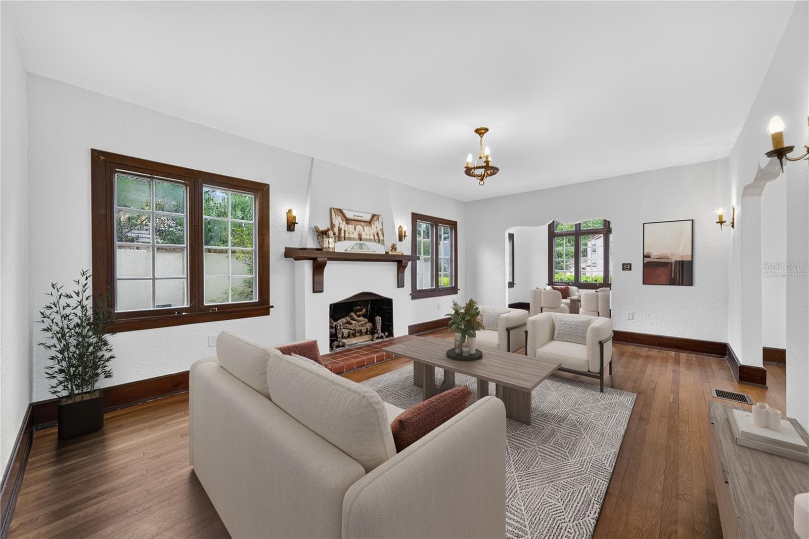 Virtually staged living room. - 1216 GOLDEN LN, ORLANDO