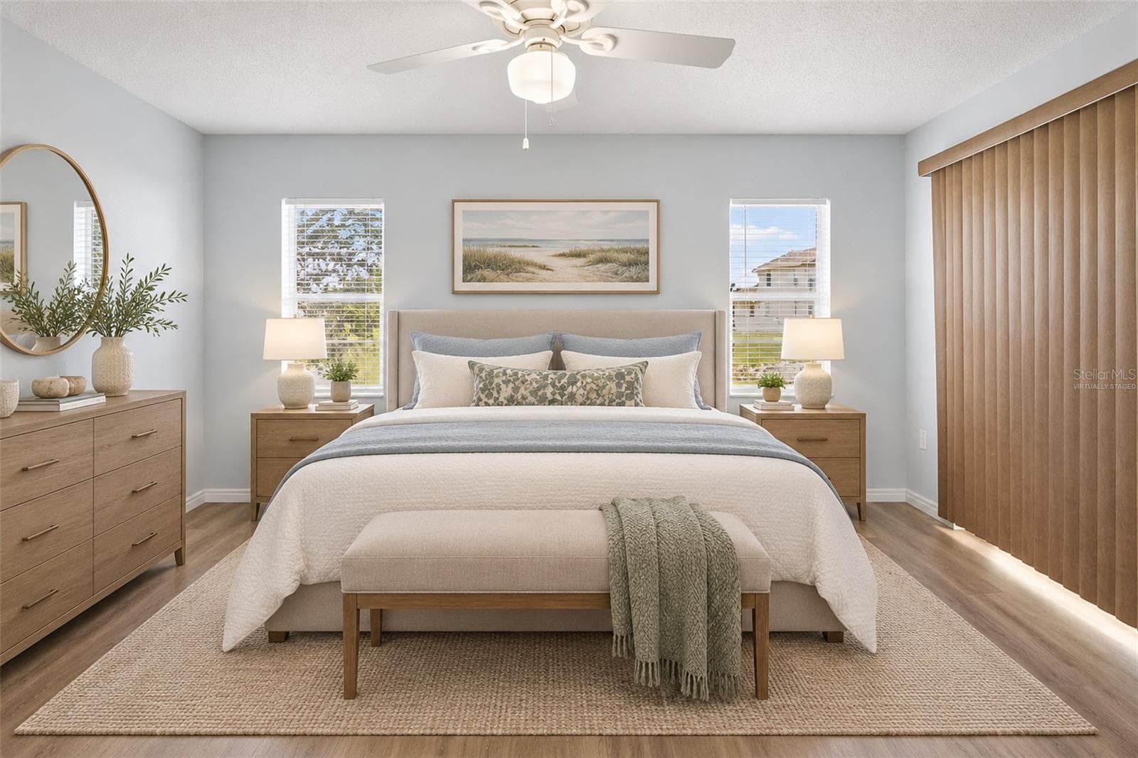 Virtually staged bedroom - 3806 STAYSAIL LN, HOLIDAY