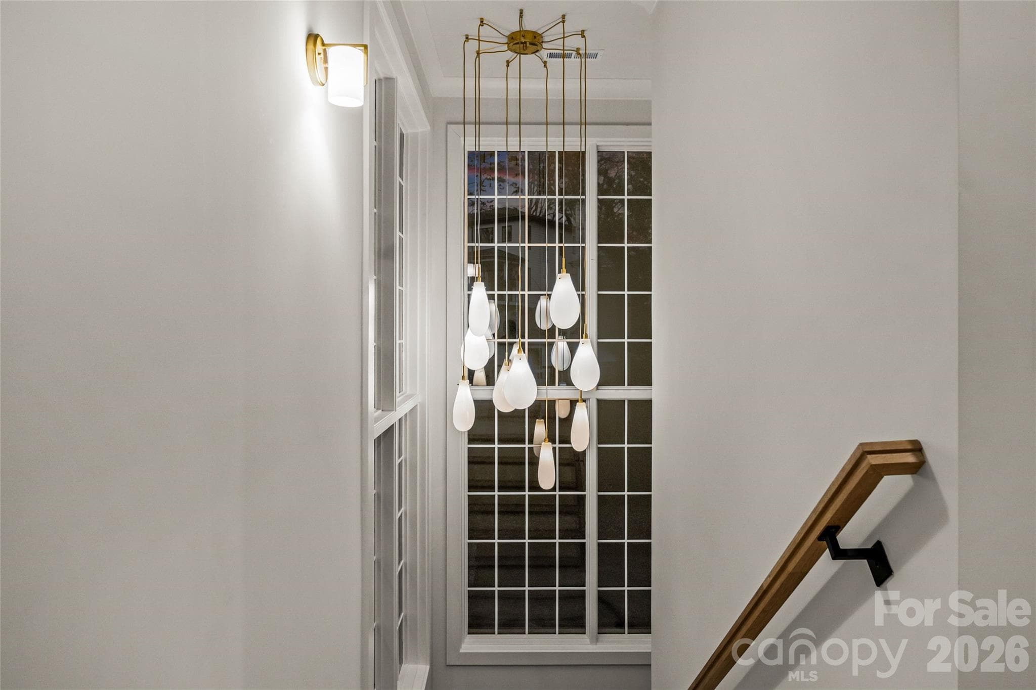 Stairway Chandelier - 1607 Tippah Park Court, Charlotte