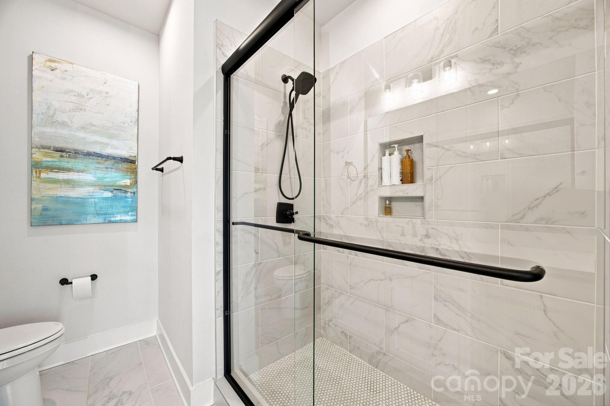 Large walk-in shower in primary bath - 2303 Rozzelles Ferry Road, Charlotte