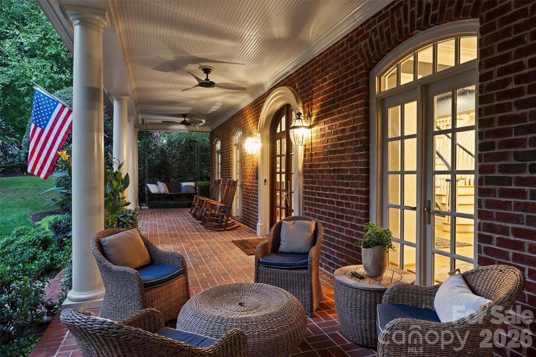 Extensive rocking chair front porch. - 2115 Foxcroft Woods Lane, Charlotte