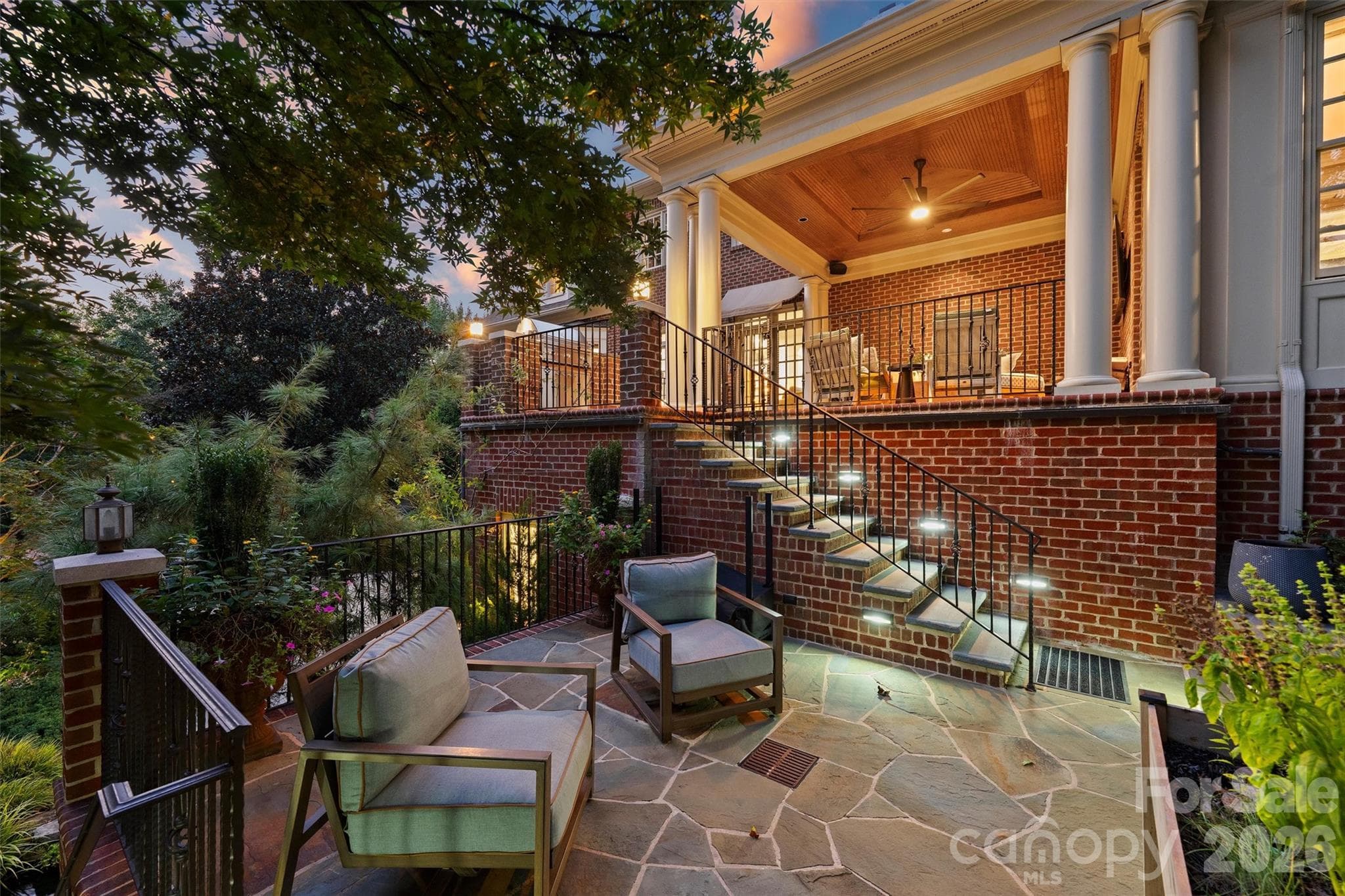 Terraced patio, perfect for Mahjong with friends. - 2115 Foxcroft Woods Lane, Charlotte
