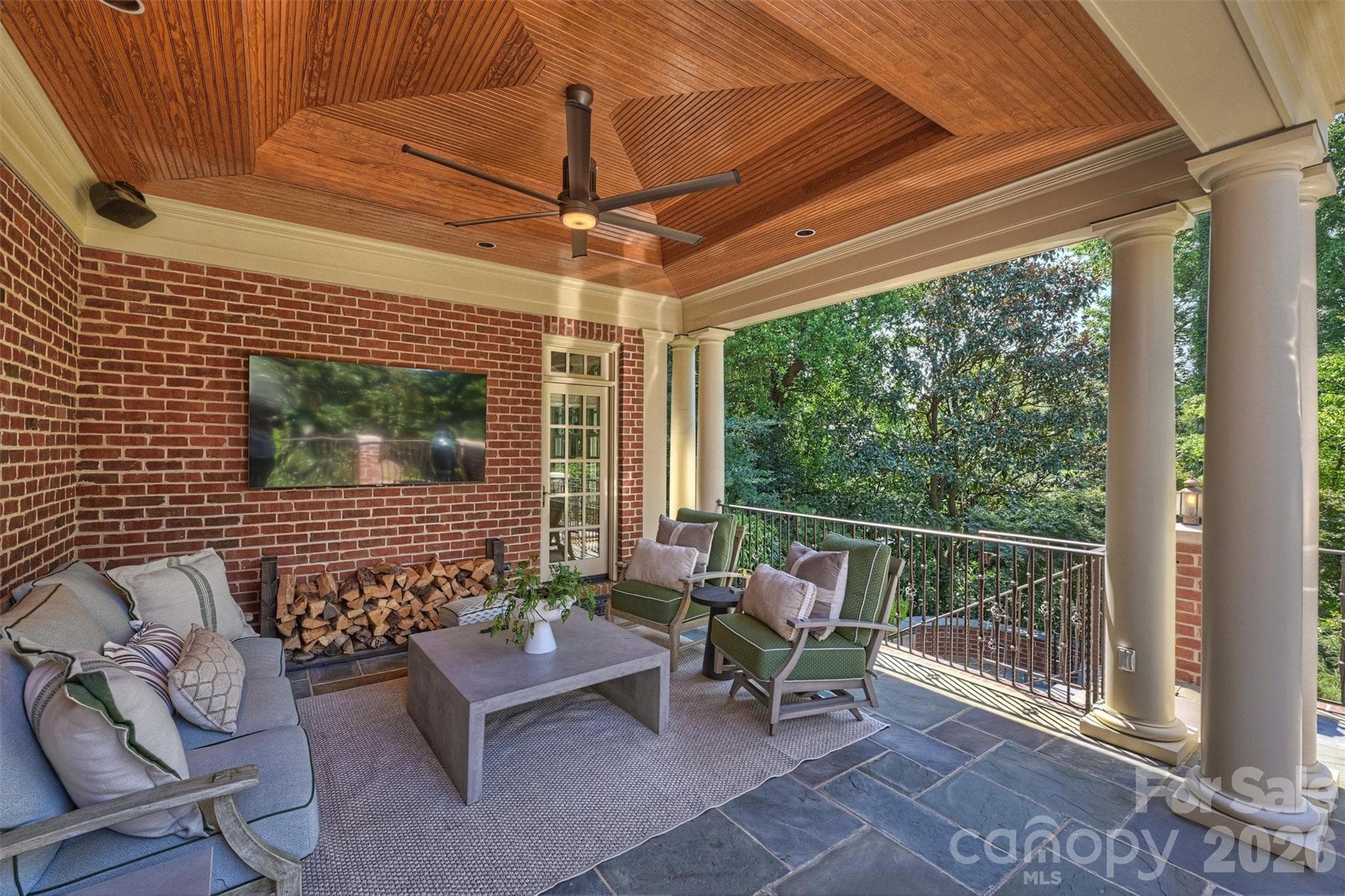 Covered Patio, perfect for watching the big game with friends and family. - 2115 Foxcroft Woods Lane, Charlotte