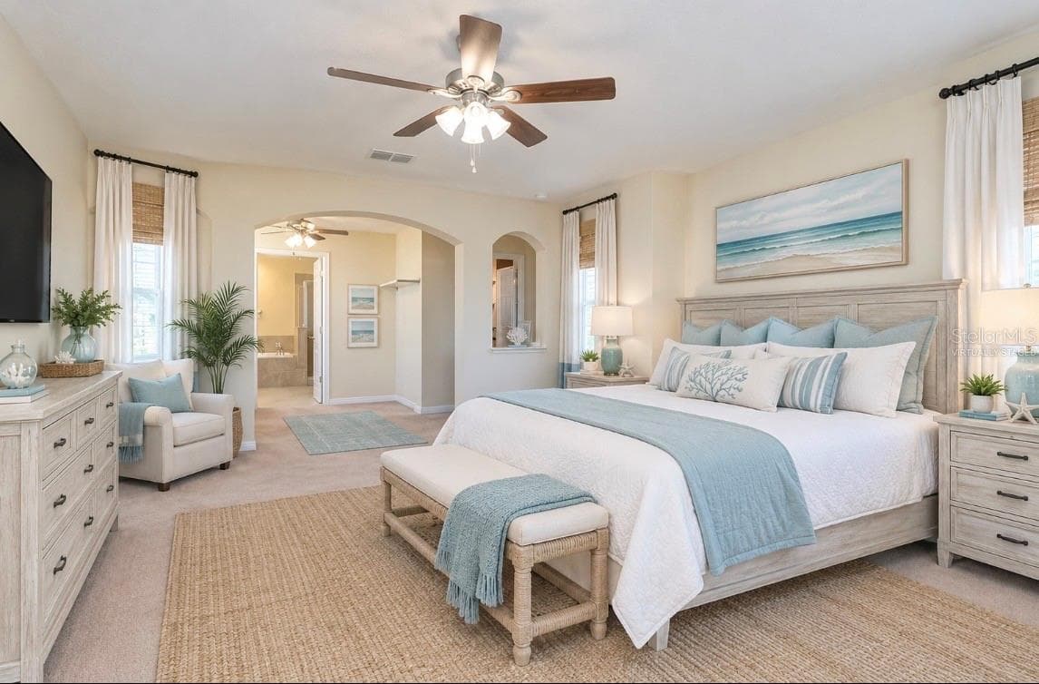 Virtually staged Primary Bedroom w/ Sitting Area - 2451 DAKOTA ROCK DR, RUSKIN