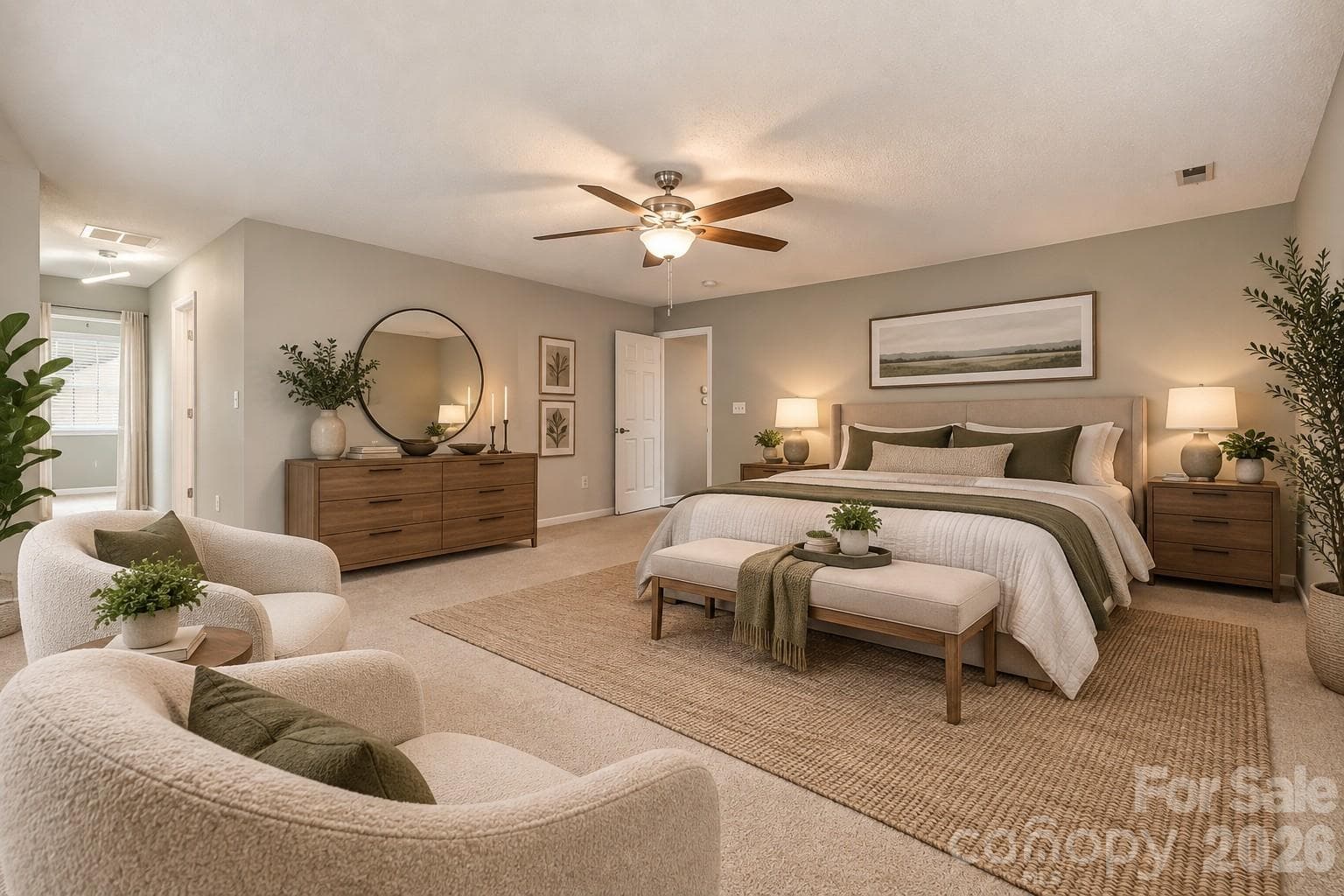 Virtually Staged - Primary Bedroom - 6324 Carpentaria Court, Charlotte