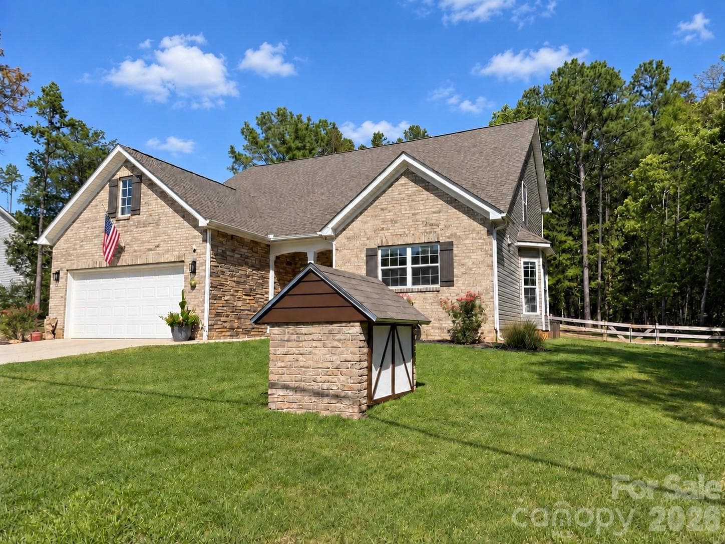 Brick Well house made to match house - 9201 Providence Road S, Waxhaw