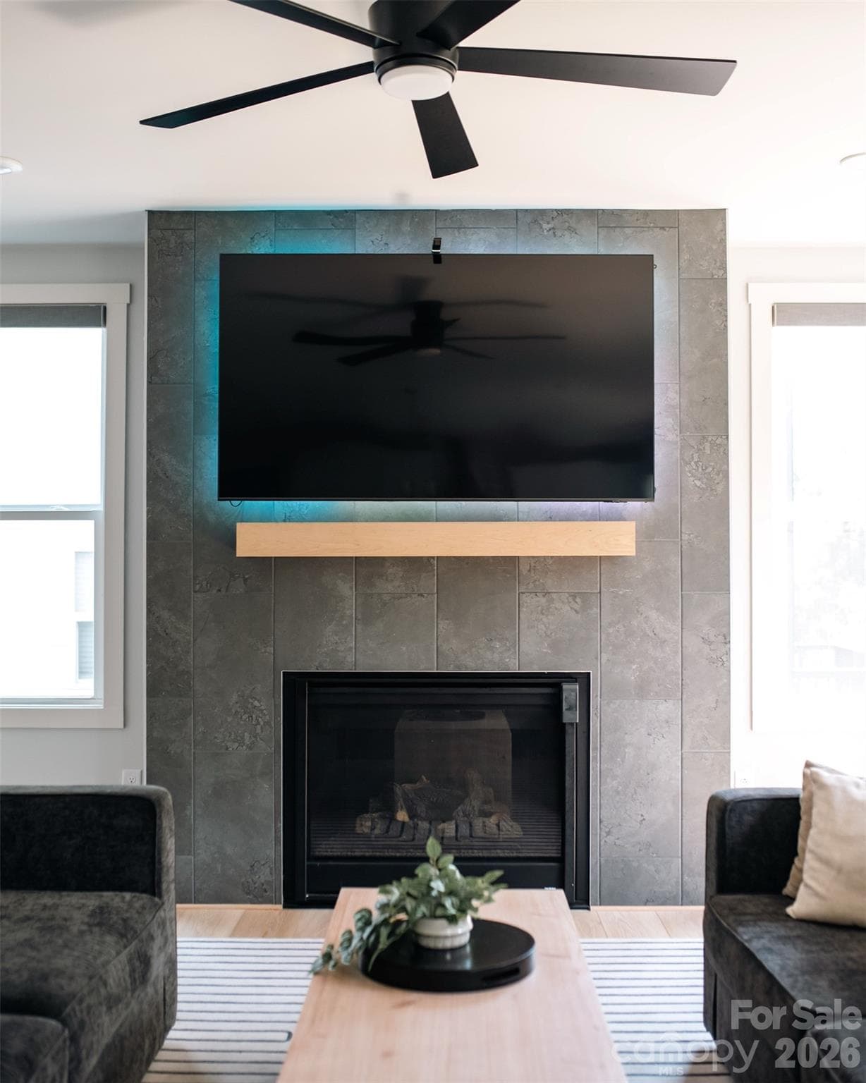 Floor-to-ceiling tiled fireplace - 4320 Tournette Drive, Indian Land