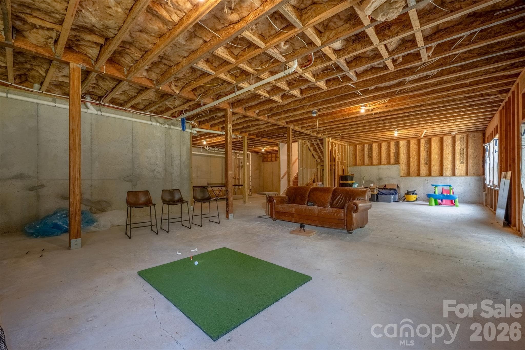 Unfinished basement with windows and exterior access - 4320 Tournette Drive, Indian Land
