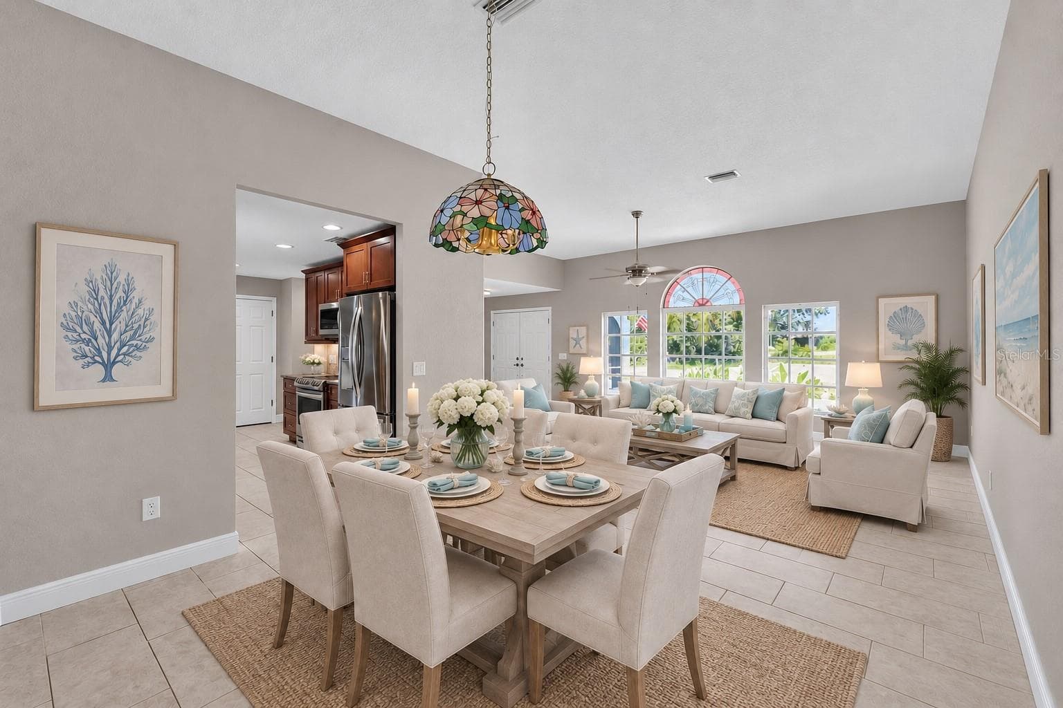Dining room looking towards kitchen and living room - 339 BARCELONA ST, PUNTA GORDA
