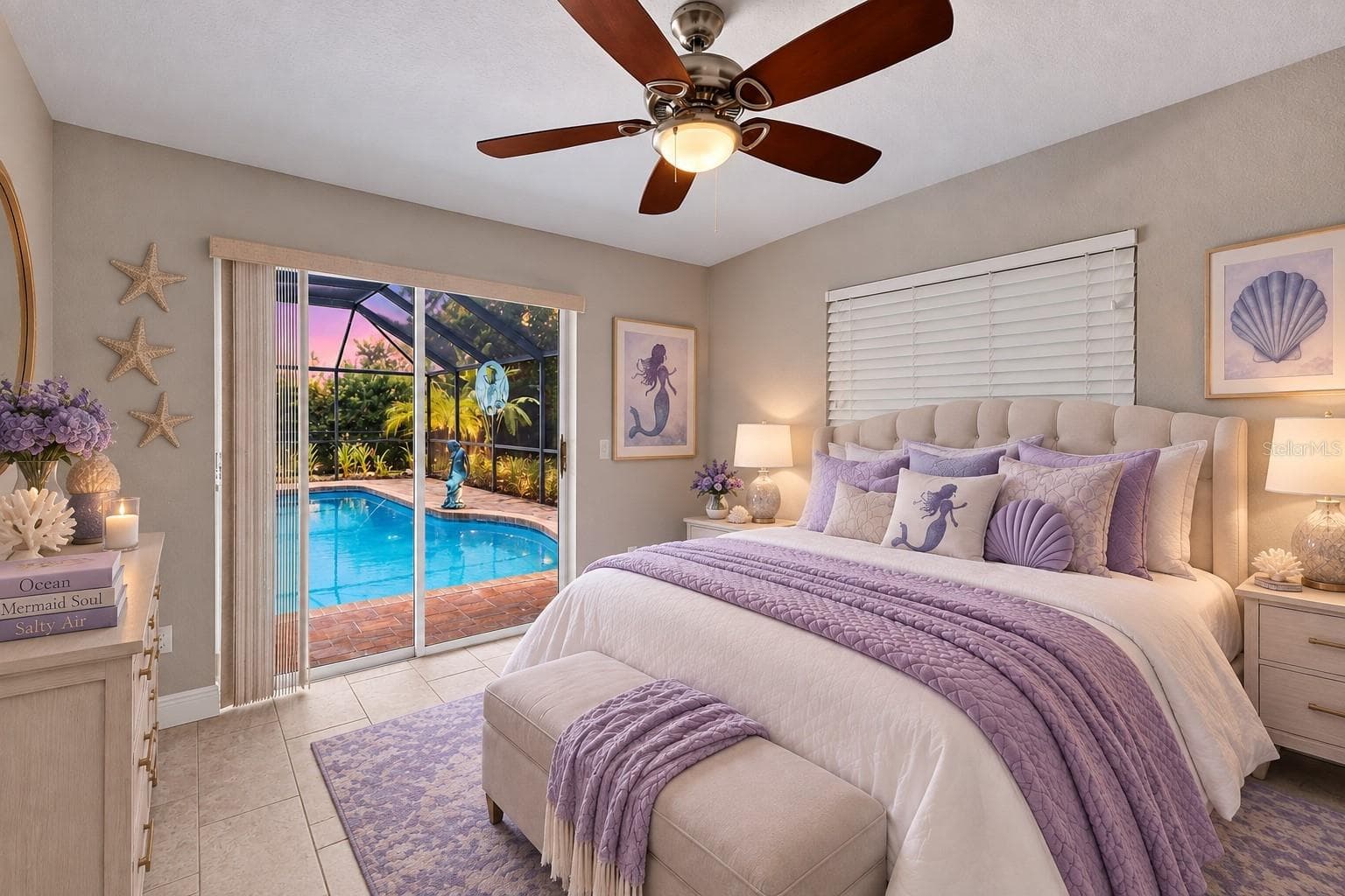Bedroom 3 w/ slider to Lanai - 339 BARCELONA ST, PUNTA GORDA