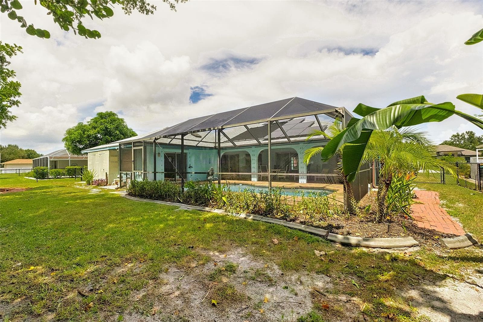 Rear of poolcage - 339 BARCELONA ST, PUNTA GORDA