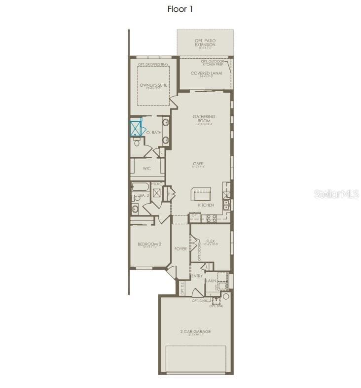 Floor Plan - Floor One - 8974 BLISSFUL BREEZE TRAIL, MELBOURNE