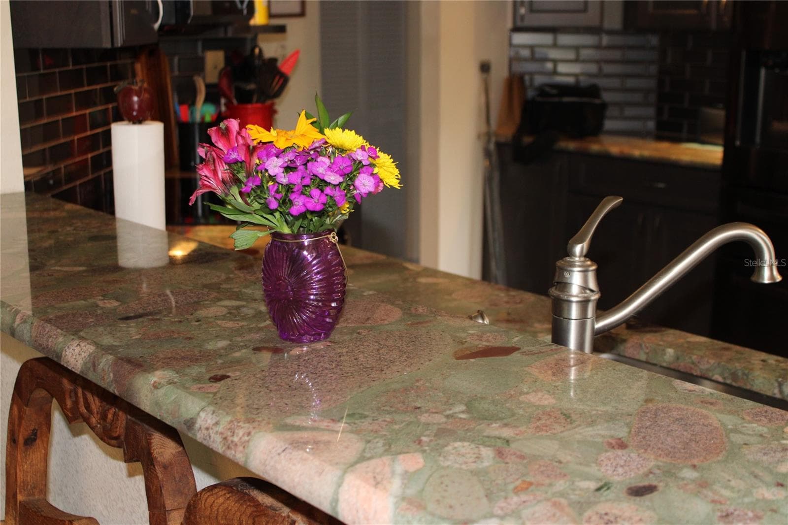 Beautiful custom cut Riverstone Granite. - 1671 HAMILTON CT #2102, DUNEDIN