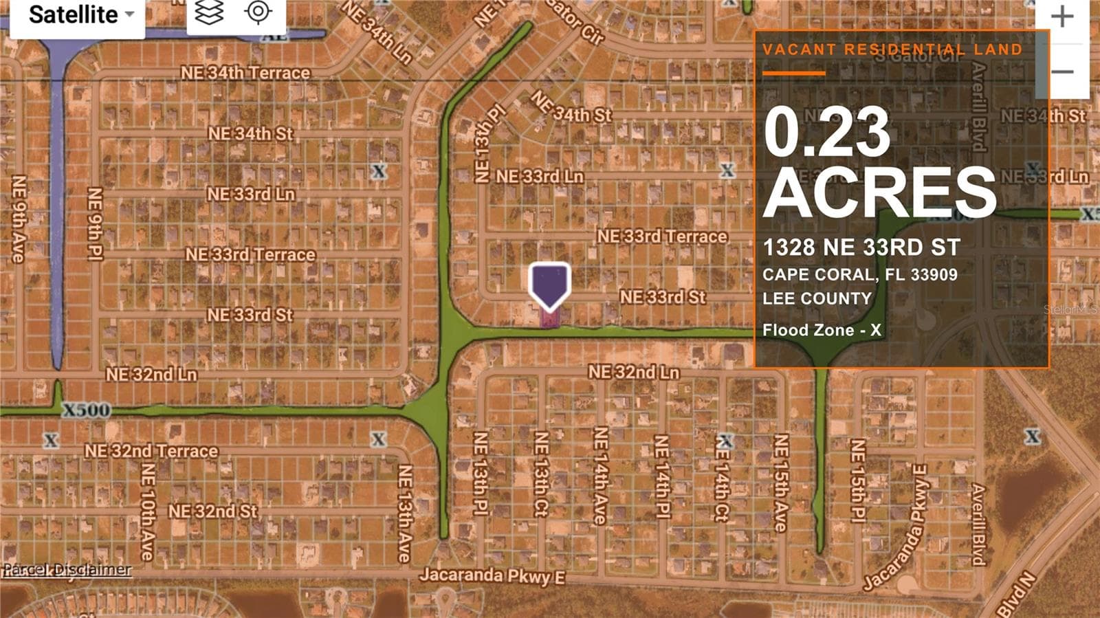 Flood Zone X - 1328 NE 33RD ST, CAPE CORAL
