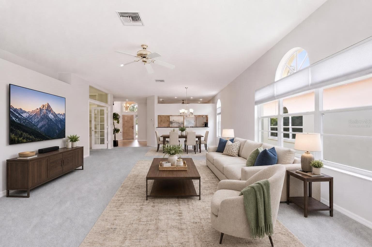 Living Room / Dining Room Virtually Staged - 1063 DARTFORD DR, TARPON SPRINGS