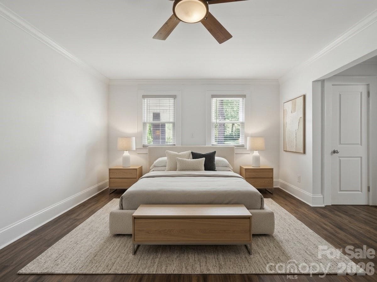 AI enhanced primary bedroom - 104 31st Avenue NE, Hickory