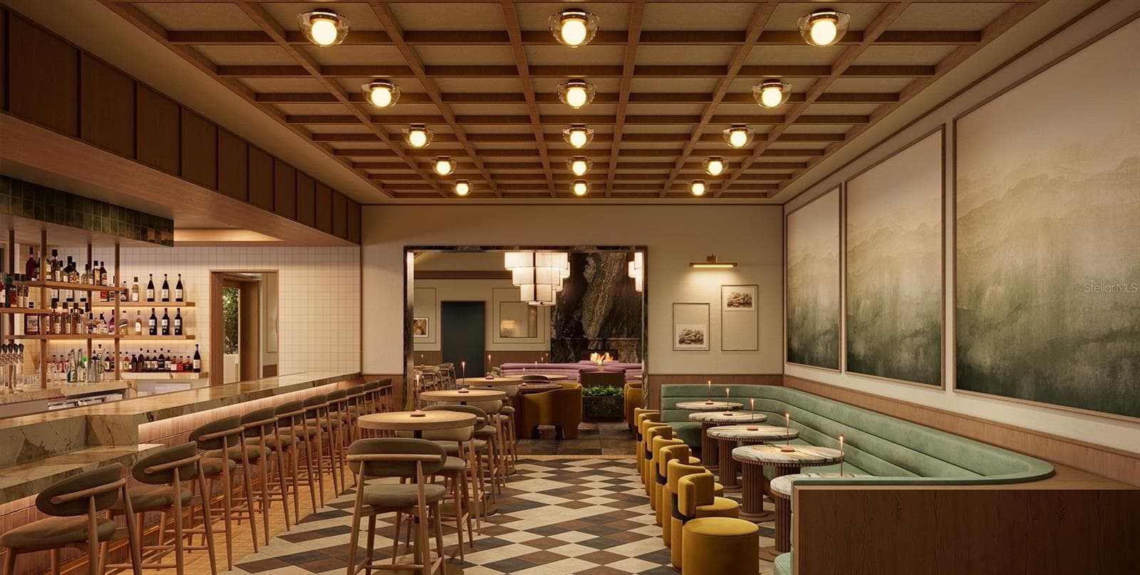Harvest Club Rendering - Bar Entrance & Dining - 10110 FARMERS SHED PL, PARRISH