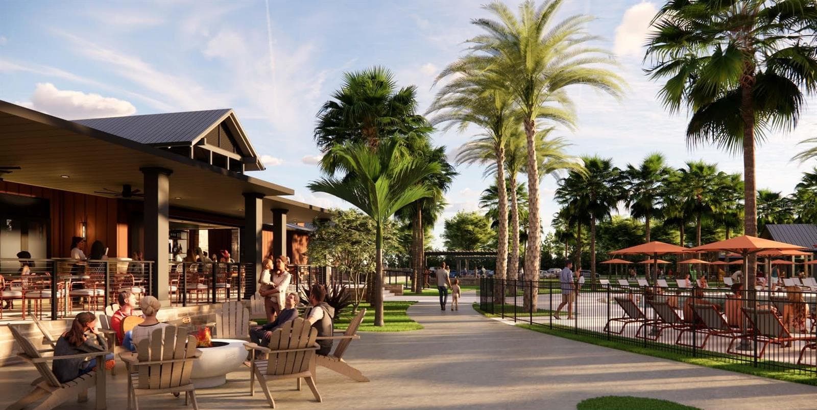Harvest Club Rendering - Restaurant & Pool Deck - 10110 FARMERS SHED PL, PARRISH