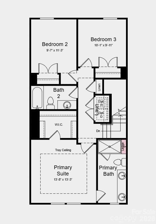 Upper Level Floor Plan - Additional Highlights Include: wood spindles, undermount kitchen sink, and 30" slide-in oven range - 3905 Clemson Alley, Indian Land